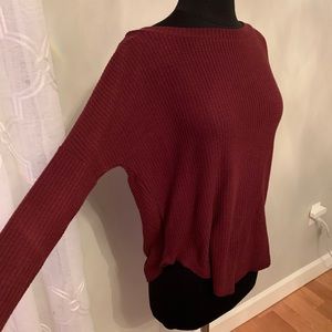 Maroon Waffle Knit Long sleeve